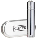 Clipper Metal Cigarette Lighter with Designer Box, Silver