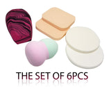 Bronson Professional 6 In 1 Makeup Blender Sponge Set & Puff Set ( Color & Shape May Vary)