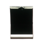 WENTYF PU Leather RFID Blocking Credit Card Holder, Case Wallet with Magnetic Closure for Men & Women - Leather Black Steel