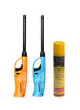 Clipper Neo Flama Matchless Flame Lighter (Assorted Color) - Pack of 2 with Gas Can refiller 100ml