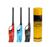 Clipper Neo Flama Matchless Flame Lighter (Assorted Color) - Pack of 3 with refiller 550ml