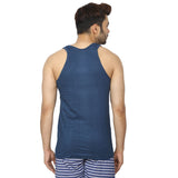 Raju Anytime Undershirt (100% Cotton) - True Premium Vest (Pack of 3) (Blue)