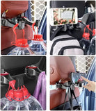 GARTIG Car Headrest Seat Hooks for Purses and Bags with Phone Holder, Universal 360° Rotation (Pack of 2)