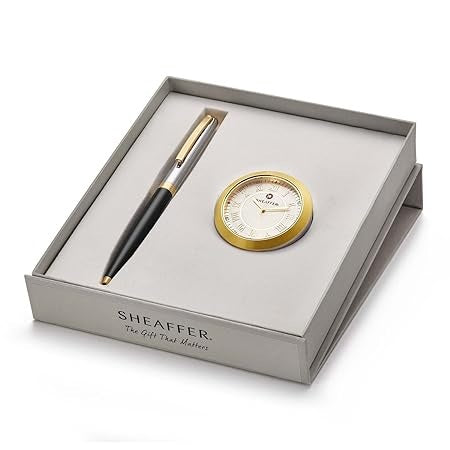 Sheaffer 9475 Ballpoint Pen With Gold Chrome Table Clock