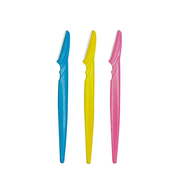 Bronson Professional Eyebrow and Face Razor - Pack of 3 (Color May Vary)
