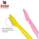 Bronson Professional Eyebrow and Face Razor - Pack of 3 (Color May Vary)