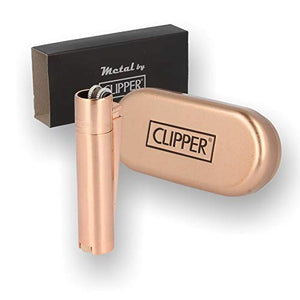Clipper Metal Cigarette Lighter with Designer Box, Rose Gold