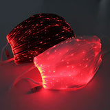 Wentyf N99 Anti Pollution Face Mask, LED Luminous Party Mask with Optic Fiber Clothing Black/ White 7color LEDs (Assorted)