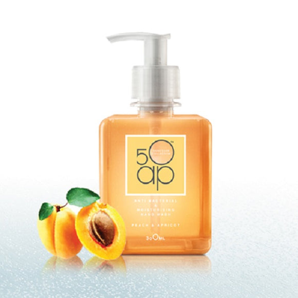 50ap Anti-Bacterial & Moisturizing Hand Wash - Peach & Apricot, 300 ml