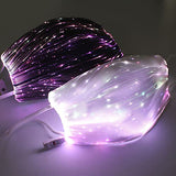 Wentyf N99 Anti Pollution Face Mask, LED Luminous Party Mask with Optic Fiber Clothing Black/ White 7color LEDs (Assorted)