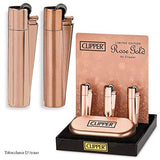 Clipper Metal Cigarette Lighter with Designer Box, RoseGold with Flint System 5 pcs