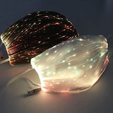 Wentyf N99 Anti Pollution Face Mask, LED Luminous Party Mask with Optic Fiber Clothing Black/ White 7color LEDs (Assorted)
