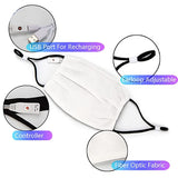 Wentyf N99 Anti Pollution Face Mask, LED Luminous Party Mask with Optic Fiber Clothing Black/ White 7color LEDs (Assorted)