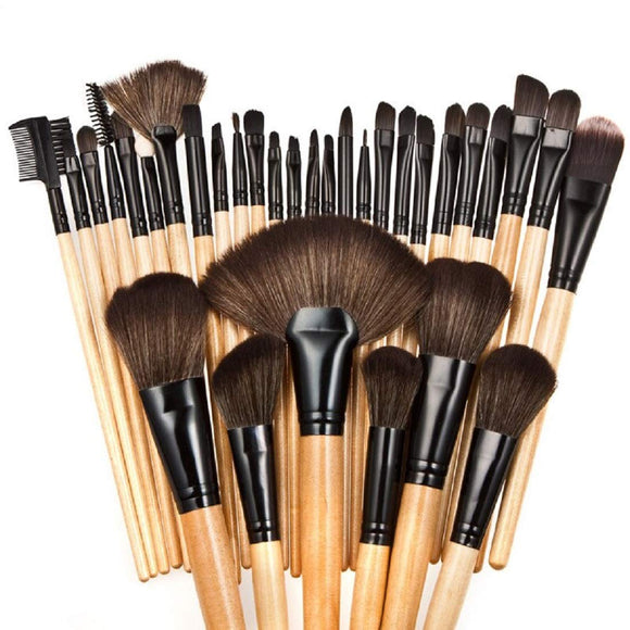 Bronson Professional Makeup Brush Set of 32 Pcs With Faux Leather Case