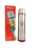 Eagle Home Red Sleek Flip Lid Stainless Steel Vacuum Flask 1000 Ml