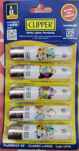 Clipper Refillable Large Cigarette Lighters (Animals)- 5 PCS
