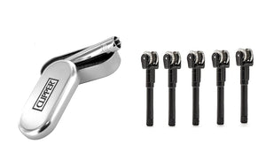 Clipper Metal Cigarette Lighter with Designer Box, Silver with Flint System 5 pcs