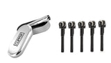 Clipper Metal Cigarette Lighter with Designer Box, Silver with Flint System 5 pcs