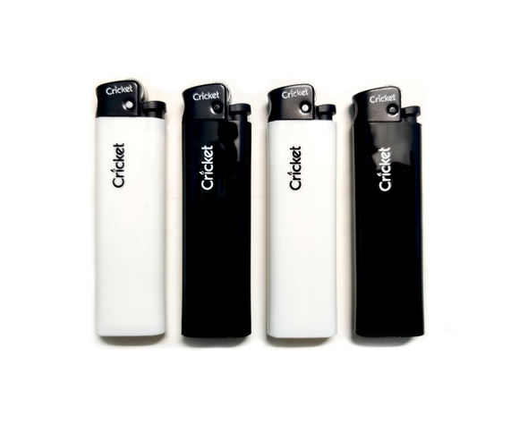 Cricket Original, Black & White Disposable Lighters, 5 Pack