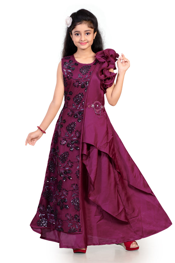 WENTYF Full Length Party/Festive Gown, Red Carpet Dress Bollywood Gown/Dress for Girls
