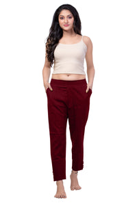 WENTYF Regular Fit Pants/Jeggings with Pockets for Office/Party/Casual (Maroon)