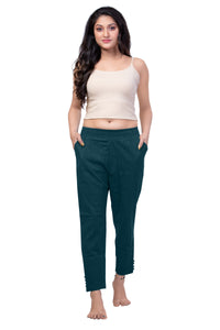 WENTYF Regular Fit Pants/Jeggings with Pockets for Office/Party/Casual (Peacock Blue)
