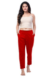 WENTYF Regular Fit Pants/Jeggings with Pockets for Office/Party/Casual (Red)