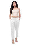WENTYF Regular Fit Pants/Jeggings with Pockets for Office/Party/Casual (White)