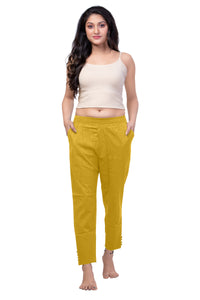 WENTYF Regular Fit Pants/Jeggings with Pockets for Office/Party/Casual (Yellow)