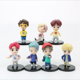 GARTIG Premium BTS 3D Rubber Silicone BTS Army Keychain (Pack Of 7)