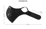 WENTYF Sports Mask Unisex with Respiratory Valve for Cycling, Gym - Black/Grey