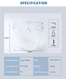 Gartig Goggle Style Face Shield with 180° Safety Coverage (Transparent, Pack 1)