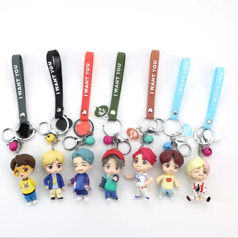GARTIG Premium BTS 3D Rubber Silicone BTS Army Keychain (Pack Of 1