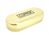 Clipper Metal Cigarette Lighter with Designer Box, Gold with Lighter Gas Refill Can 100ml, Combo