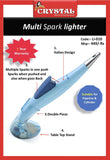 Crystal - LI-010 Plastic Multi Spark Lighter with Table Top Stand (Colour May vary)