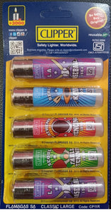 Clipper Refillable Large Cigarette Lighters (World Tour 22)- 5 PCS