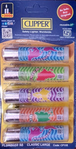 Clipper Refillable Large Cigarette Lighters (World Tour 24)- 5 PCS