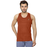 Raju Anytime Undershirt (100% Cotton) - True Premium Vest (Pack of 3) (Brown)