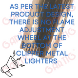 Clipper Metal Cigarette Lighter with Designer Box, Gold with Lighter Gas Refill Can 100ml, Combo