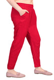 WENTYF Regular Fit Pants/Jeggings with Pockets for Office/Party/Casual (Red)