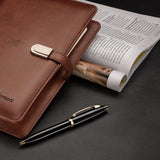 Sheaffer 9322 Gift Set Ballpoint Pen – Black With Gold Tone And Gold-Chrome Table Clock